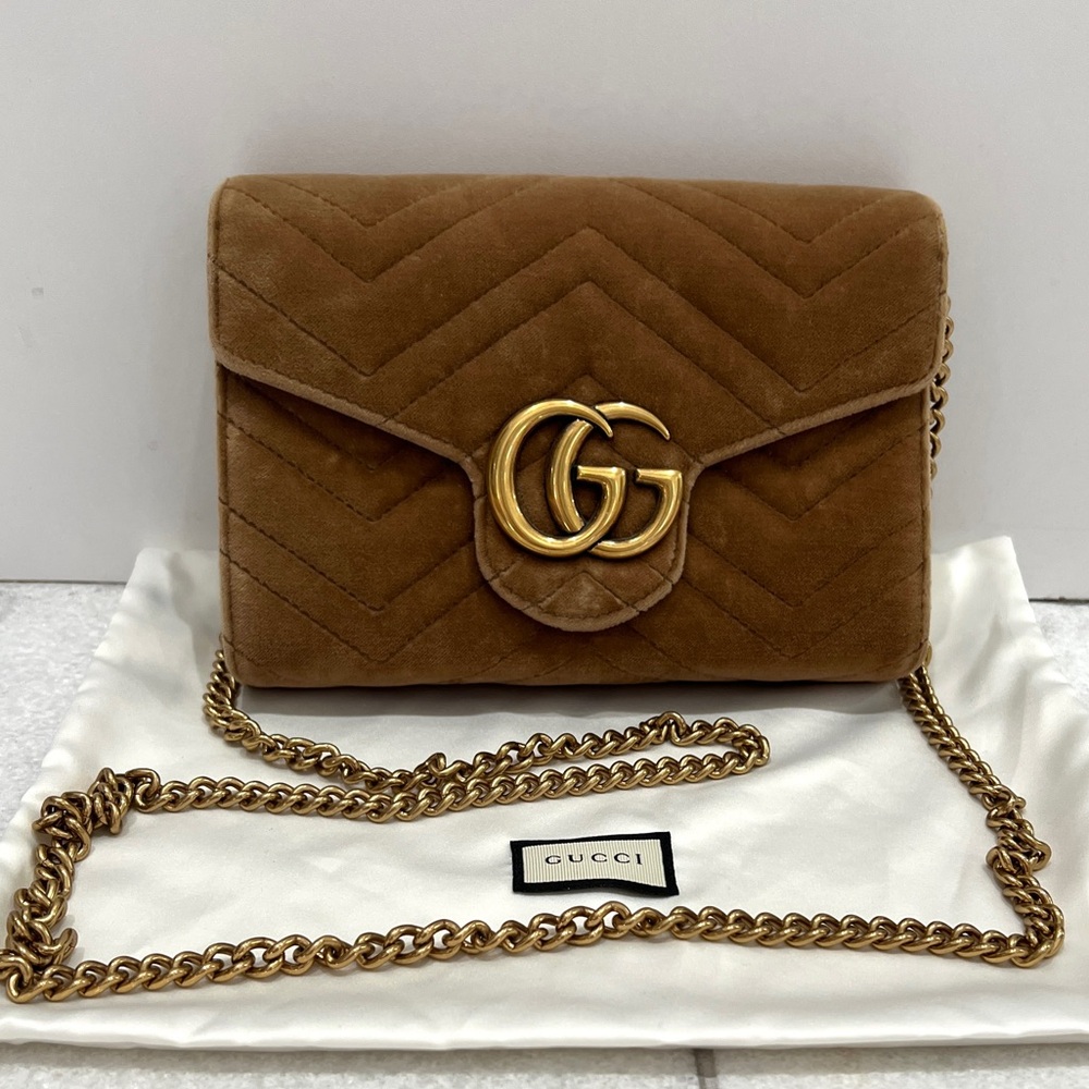 Gucci Velvet Marmont wallet chain bag - Picture 1 of 9